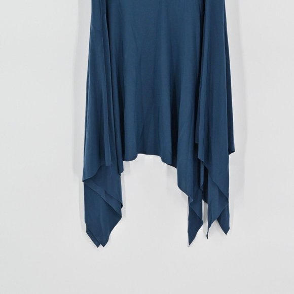 Vintage Y2K COME COMO Womens Blue Halter Strap Dress Metallic Asymmetric Size M - Picture 7 of 9